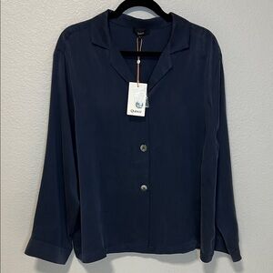 100% Washable Silk Pajama Long Sleeve Top